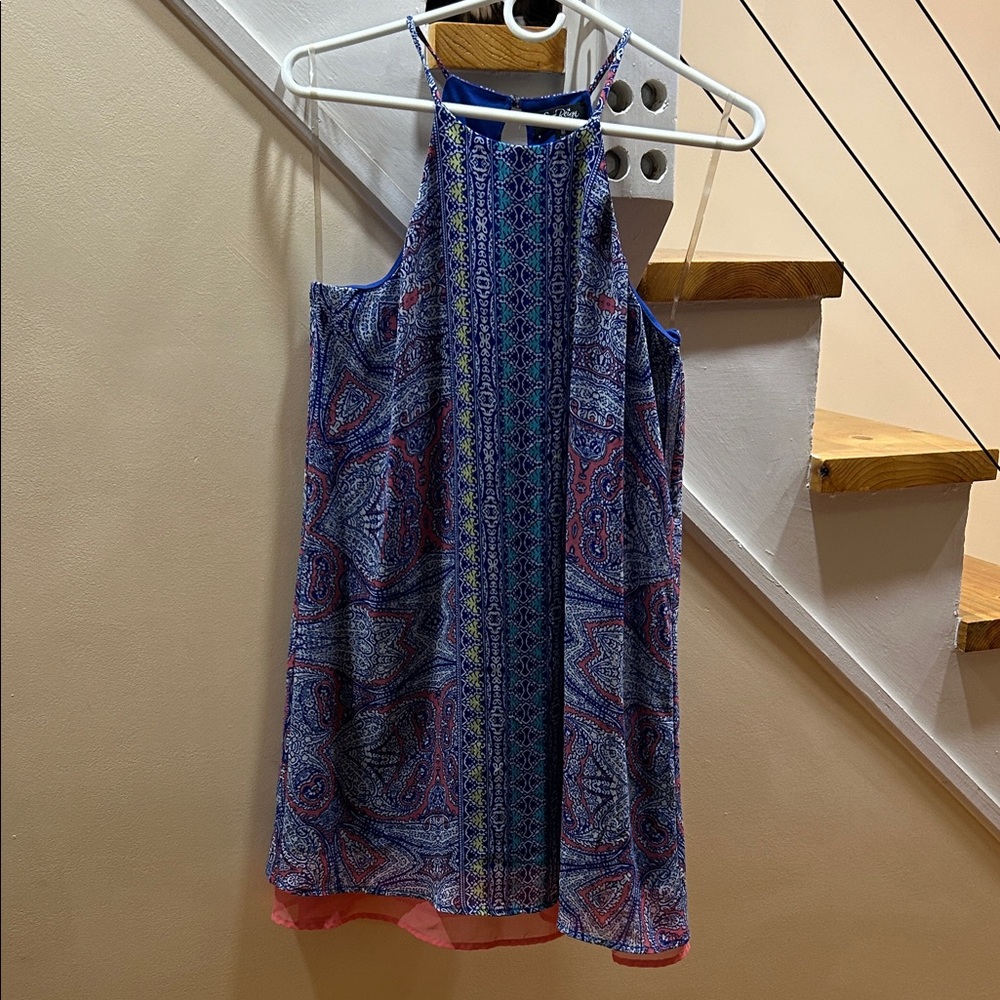 Love Reign Blue and Pink Halter Dress